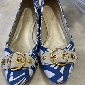 Talbots flats blue & white sz 8 shoes